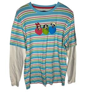 Cartoon Network Powerpuff Girls Womens Unisex Stripe Long Sleeve M